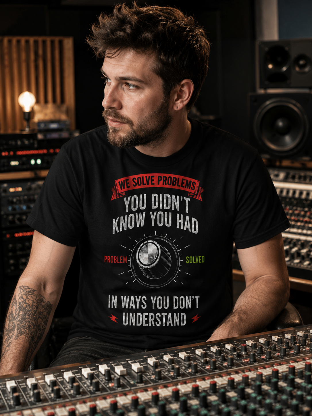 We Solve Problems You Didn’t Know You Had Sound Guy T-Shirt