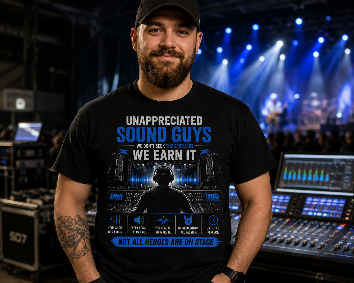 Unappreciated Sound Guys We Earn It Funny Audio Engineer Sound Guy T-Shirt