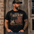 Still Rockin' 250 Years of Freedom Patriotic Guitar Shirt | America 250 Rock & Roll Tee | 1776-2026 Independence Day Musician T-Shirt