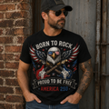 Born to Rock America 250 Patriotic Eagle Shirt | Proud to Be Free Rock & Roll Tee | 1776-2026 Musician T-Shirt