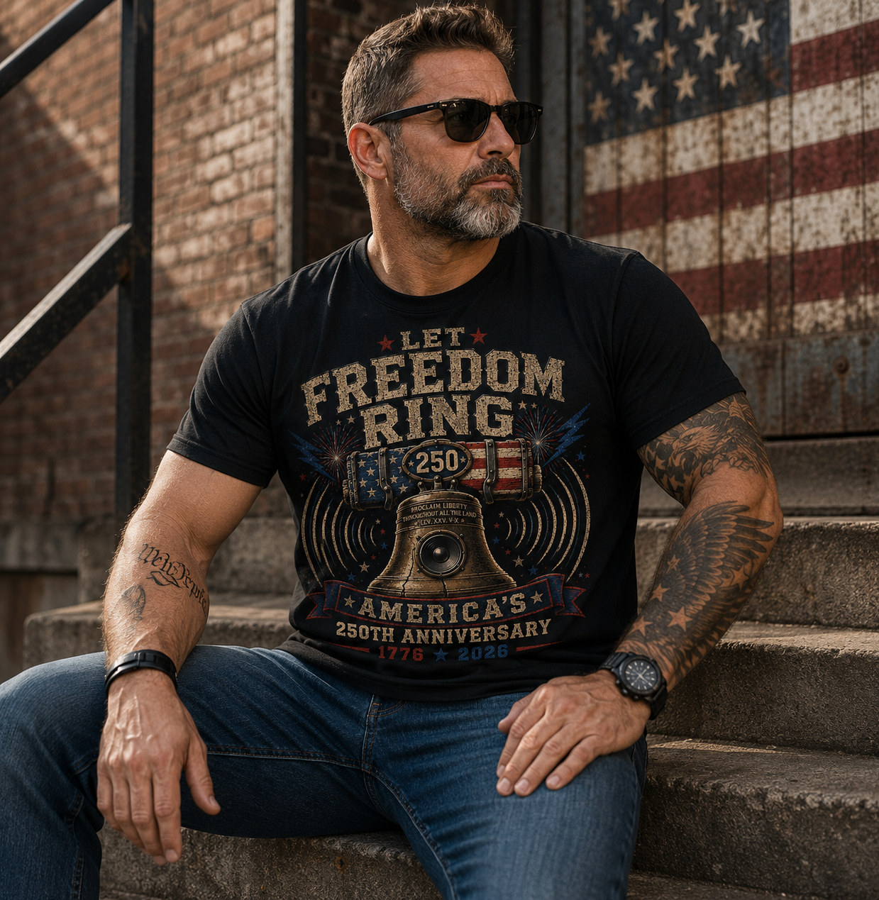 Let Freedom Ring America 250 Shirt | Liberty Bell Patriotic Music Tee | 1776-2026 250th Anniversary T-Shirt