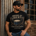 Drums of Liberty Patriotic Drummer Shirt | America 250 Music Tee | Keeping the Beat of Freedom T-Shirt