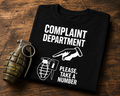 Complaint Department Shirt | Funny Sarcastic Take A Number Graphic Tee