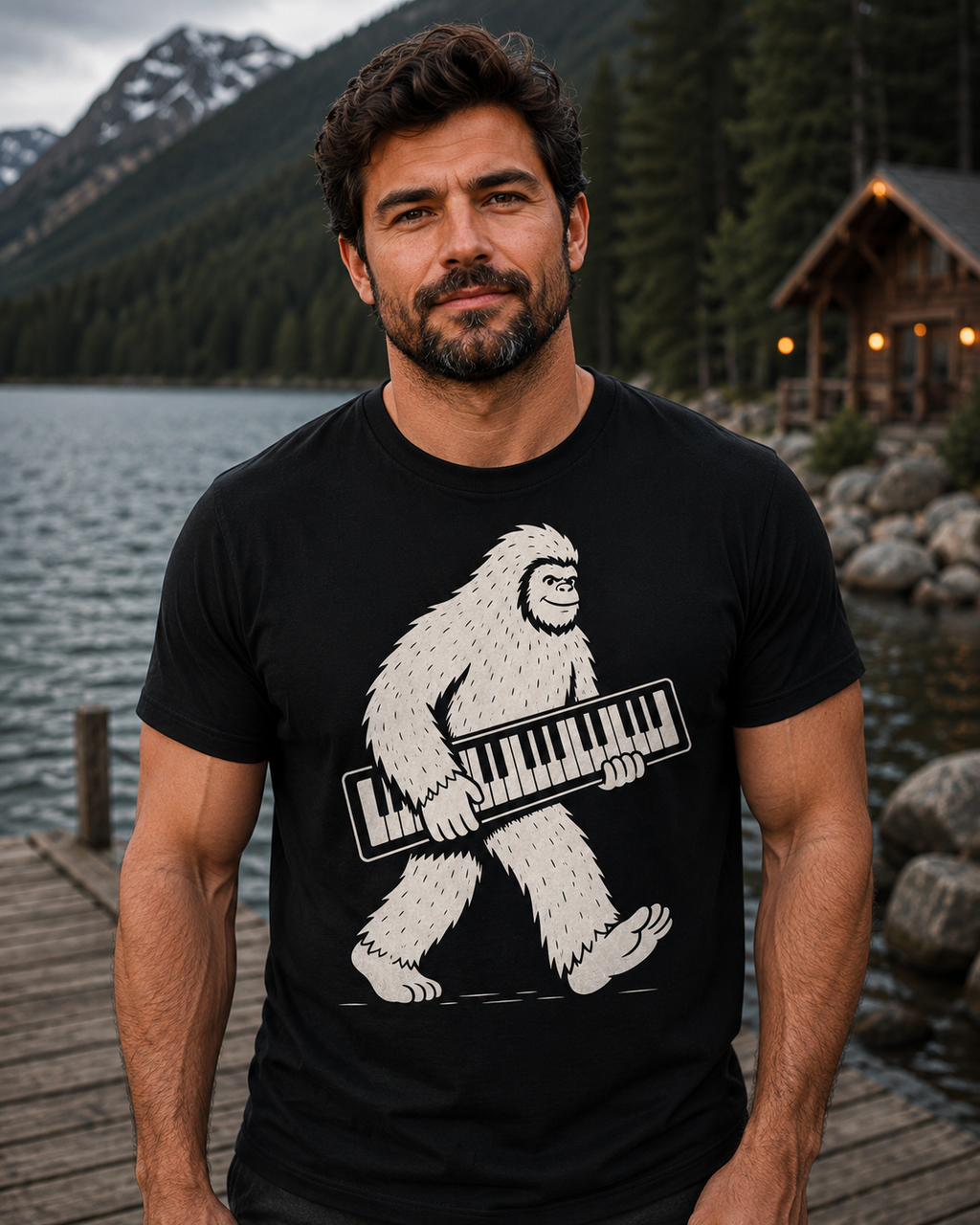 Yeti Keyboard Shirt – Monster Keys Collection – Keyboard Player Gift – Cryptid Musician Tee – Synth Player Shirt