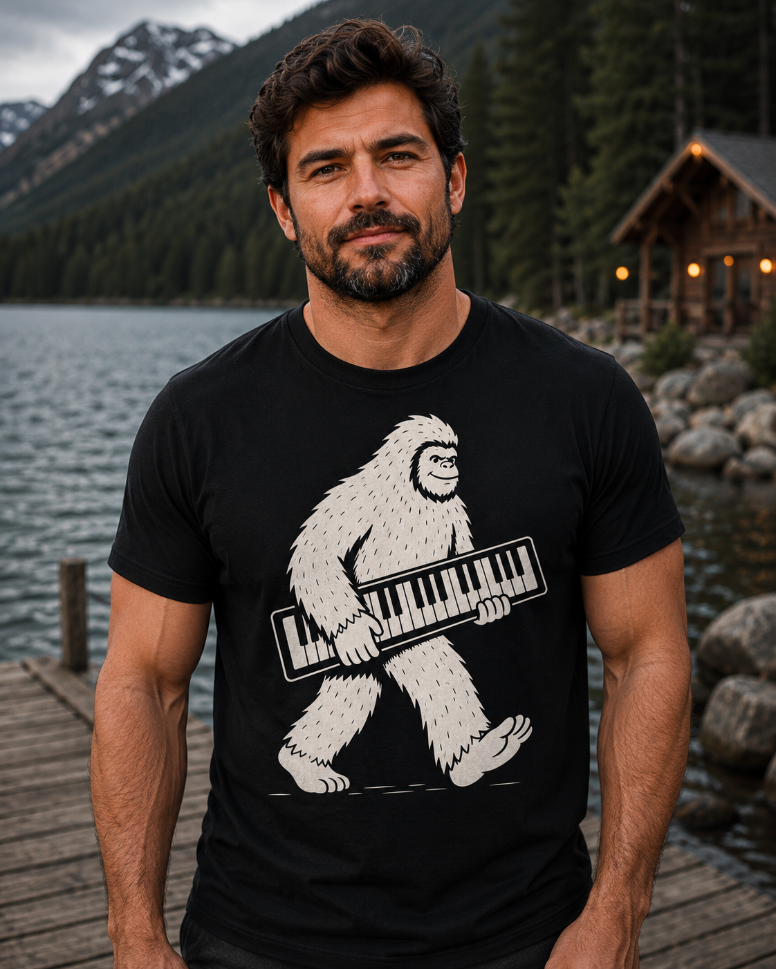 Yeti Keyboard Shirt – Monster Keys Collection – Keyboard Player Gift – Cryptid Musician Tee – Synth Player Shirt