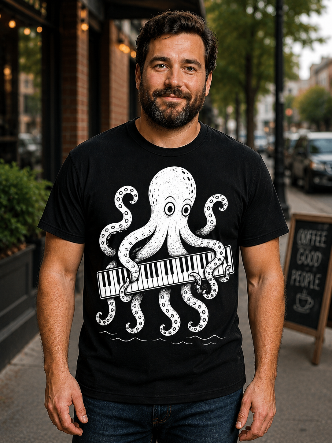 Kraken Keyboard Shirt | Funny Keyboard Player T-Shirt | Piano Player Gift | Octopus Musician Tee | Keyboardist Apparel