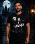 Dracula Nosferatu Vampire Keyboard Player Shirt | Gothic Musician Gift | Monster Keys Halloween Piano Tee