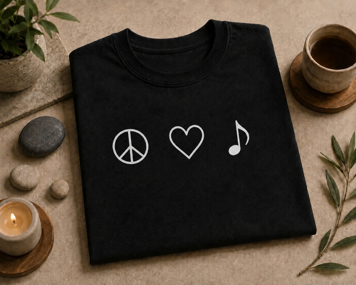 Peace Love Music Shirt, Music Lover Tee, Minimalist Music Shirt, Music Note Shirt, Peace Sign Heart Music Tee, Musician Gift