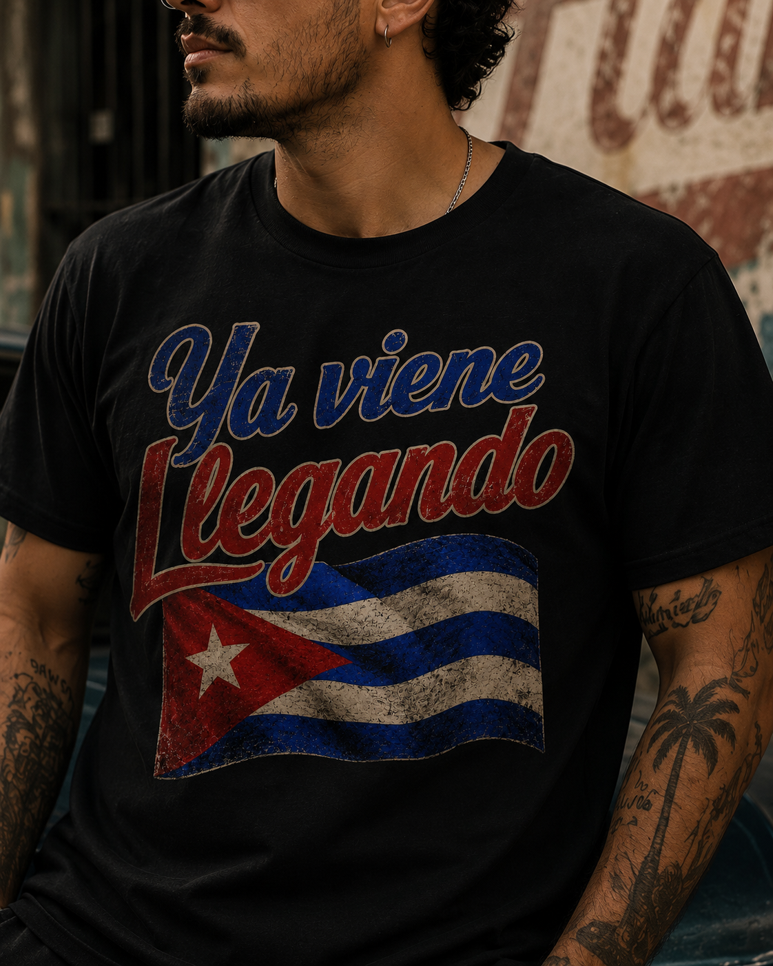 Ya Viene Llegando | Vintage Cuban Pride Shirt | Distressed Cuba Flag Tee