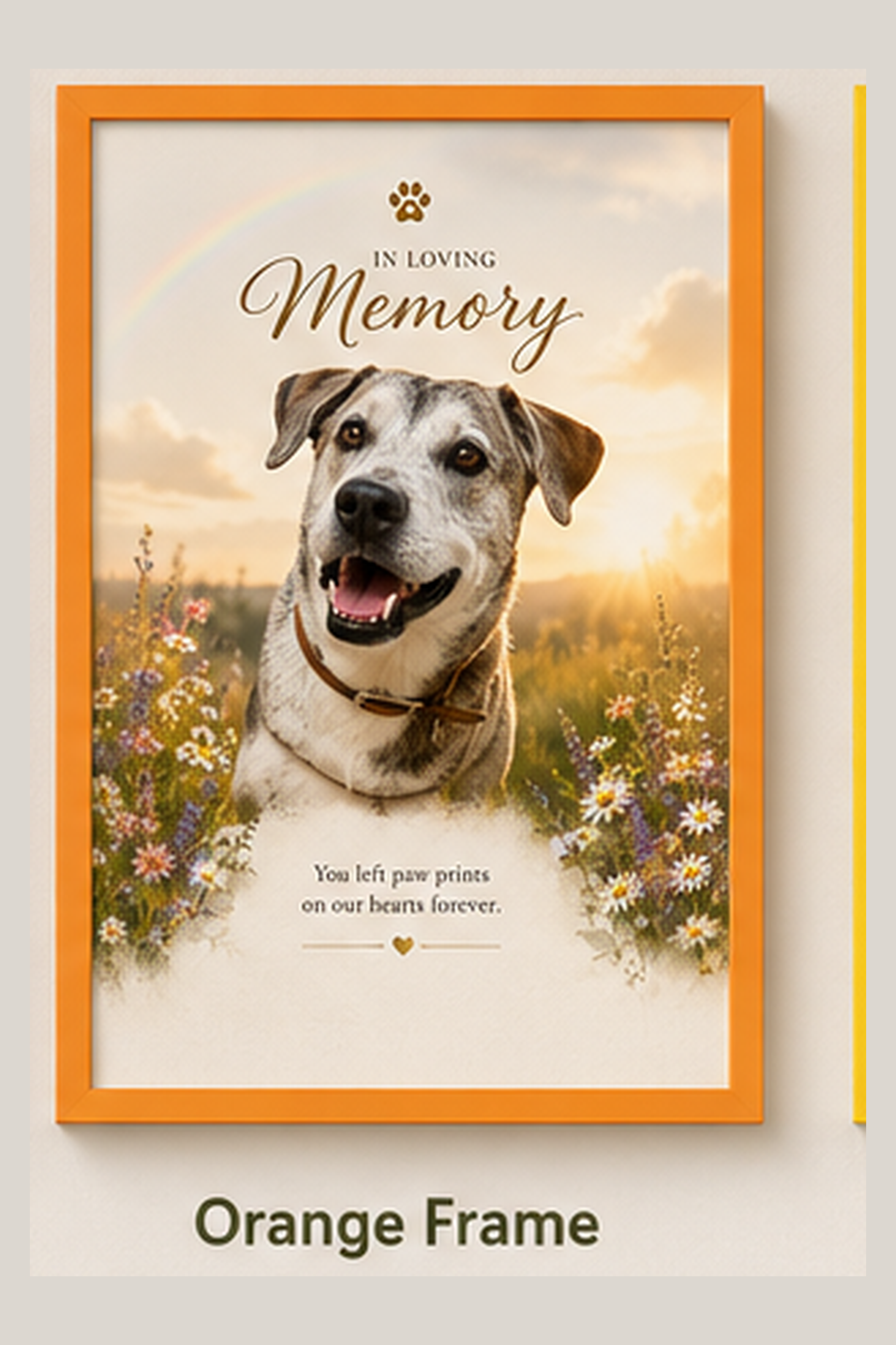 Personalized Pet Memorial Print Framed Wall Art | Custom Dog Remembrance Gift | Rainbow Bridge Tribute | Sympathy Gift for Pet Loss