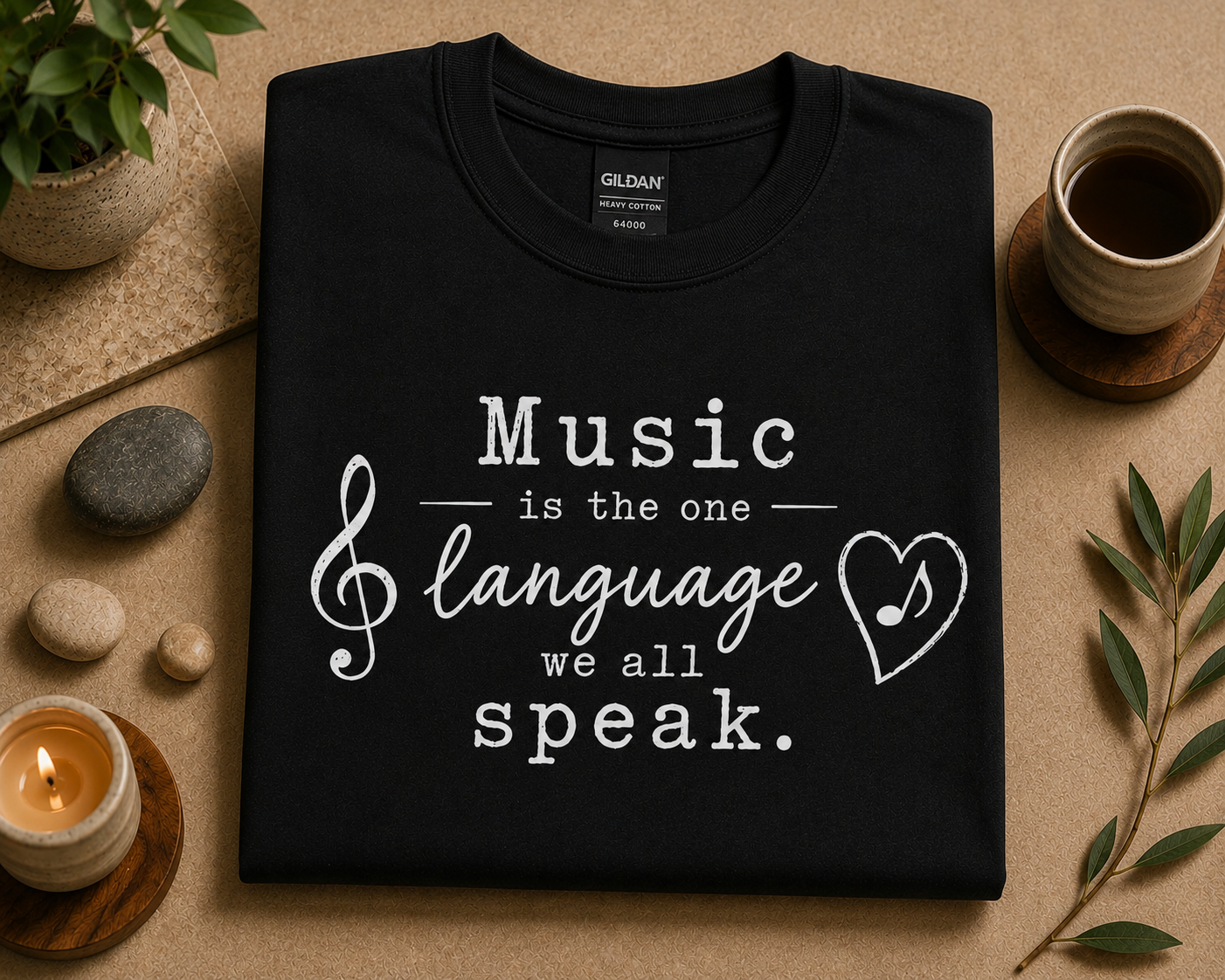 Music Is the One Language We All Speak T-Shirt | Music Lover Gift | Music Teacher Shirt | Musician Tee | Minimalist Music Quote