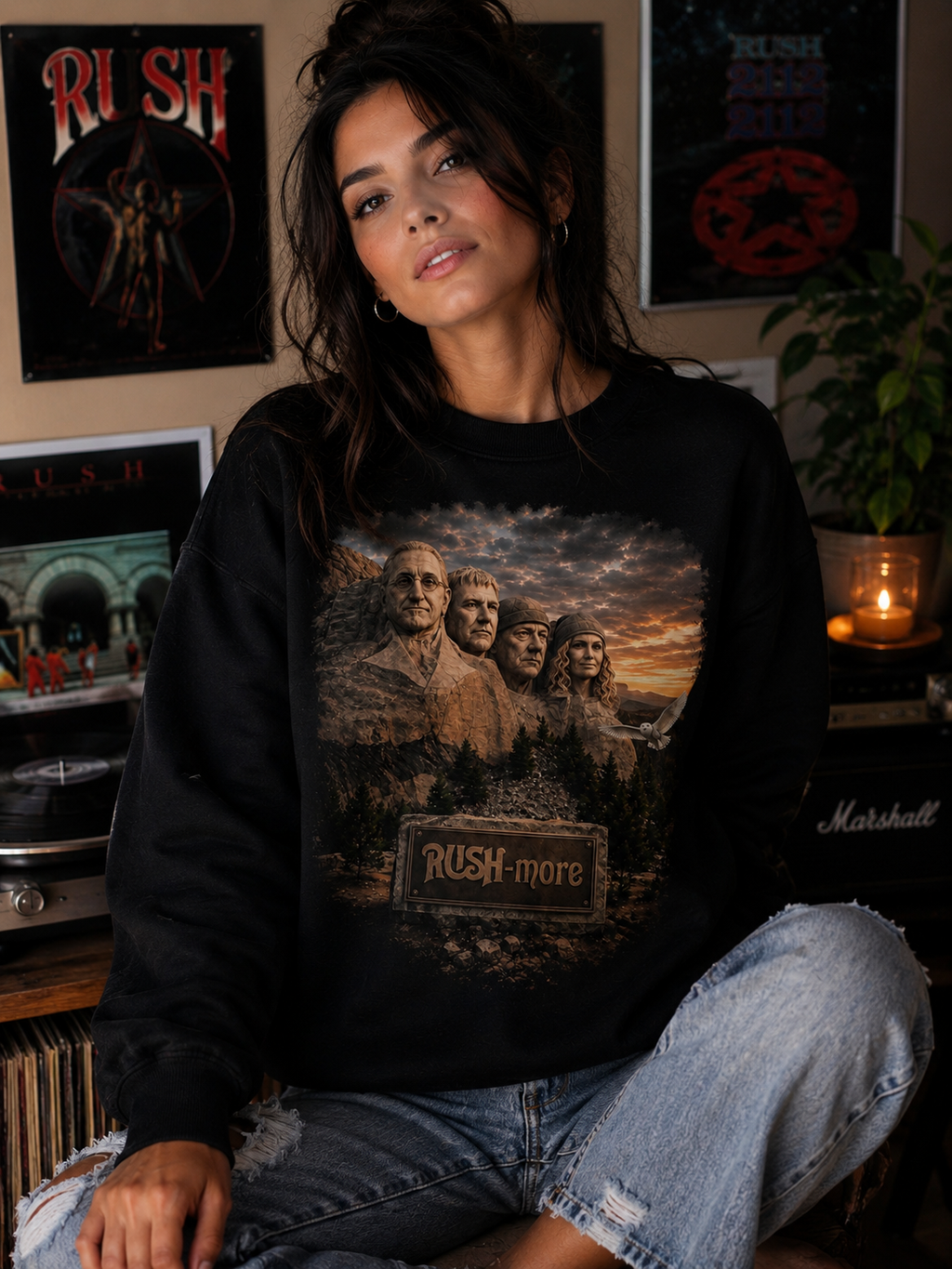Rush-More Black Crewneck Sweatshirt | Classic Rock Sweatshirt | Progressive Rock Fan Gift