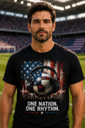 One Nation One Rhythm Soccer T-Shirt for USA Soccer Fans