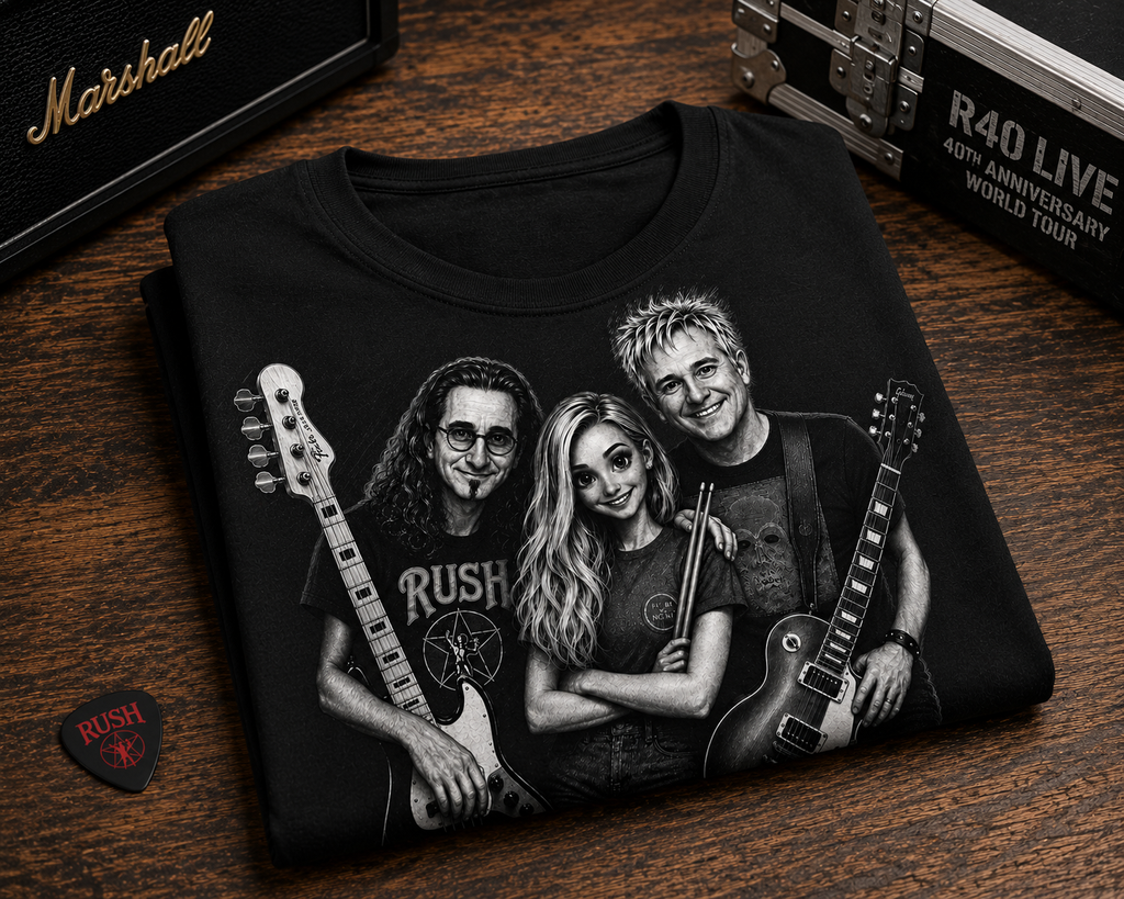 Rushmore Collection Rush-Inspired Trio Musician Graphic T-Shirt