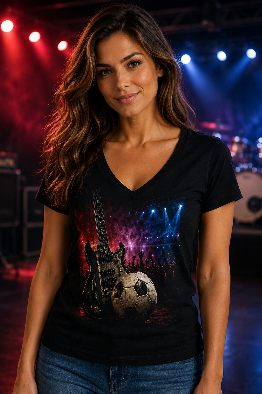 Soccer Rocks Women's V-Neck T-Shirt