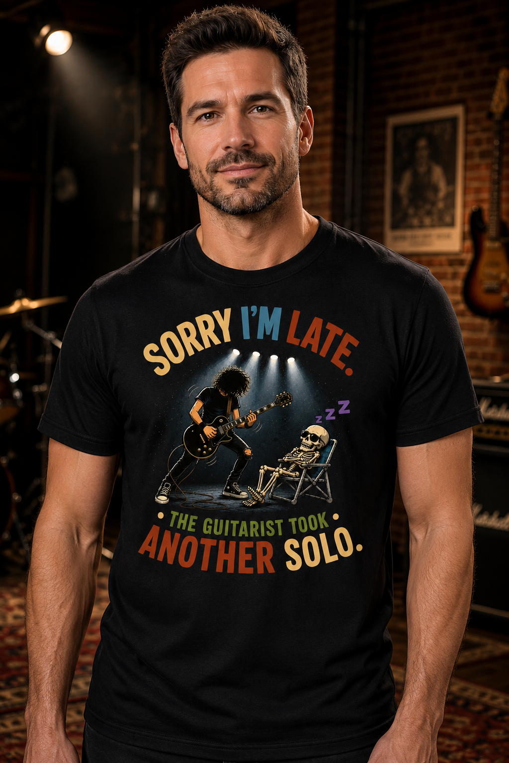 Sorry I'm Late The Guitarist Took Another Solo T-Shirt