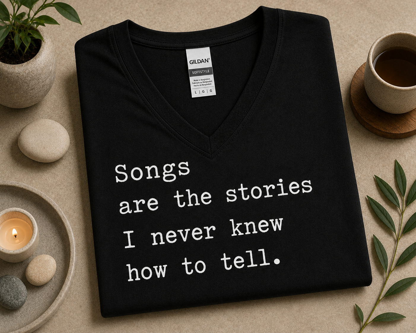 Songs Are the Stories I Never Knew How to Tell V-Neck Shirt