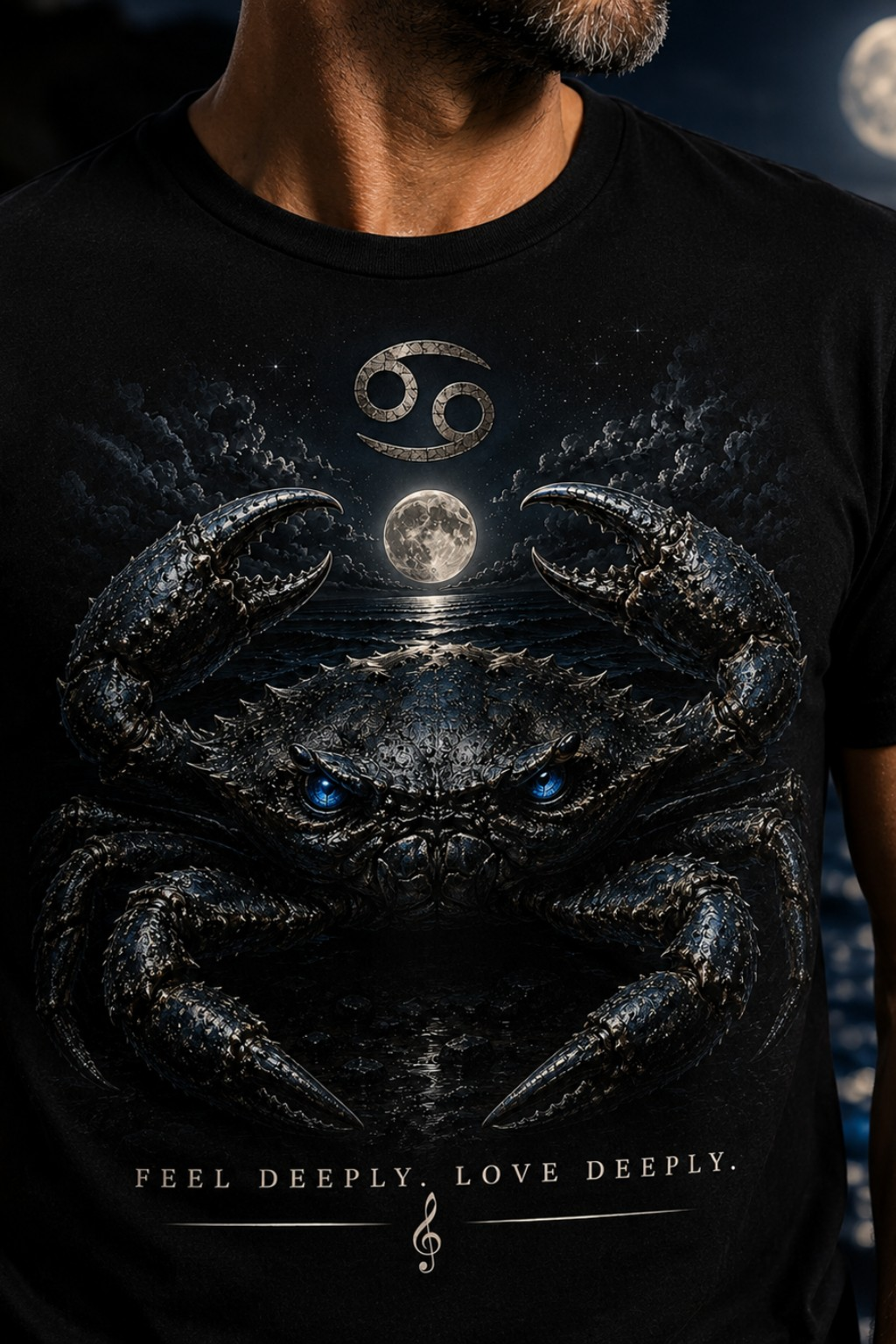 Cancer Zodiac Music Shirt, Feel Deeply Love Deeply Tee
