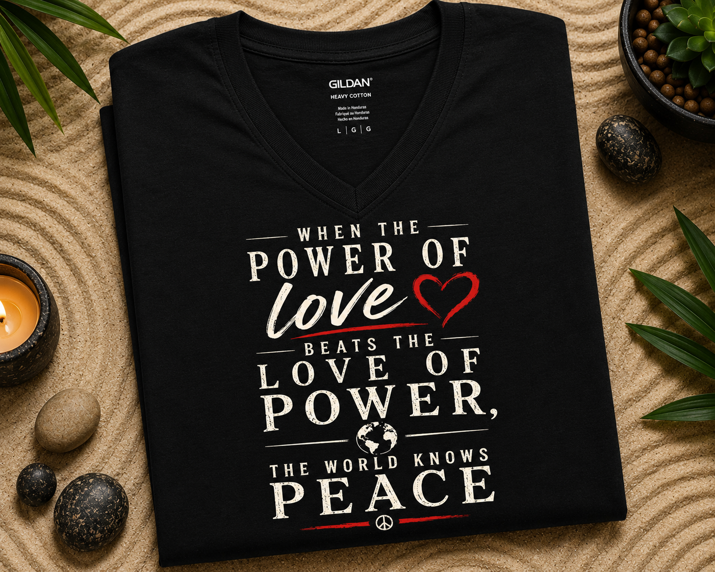 Power of Love Peace V-Neck Shirt