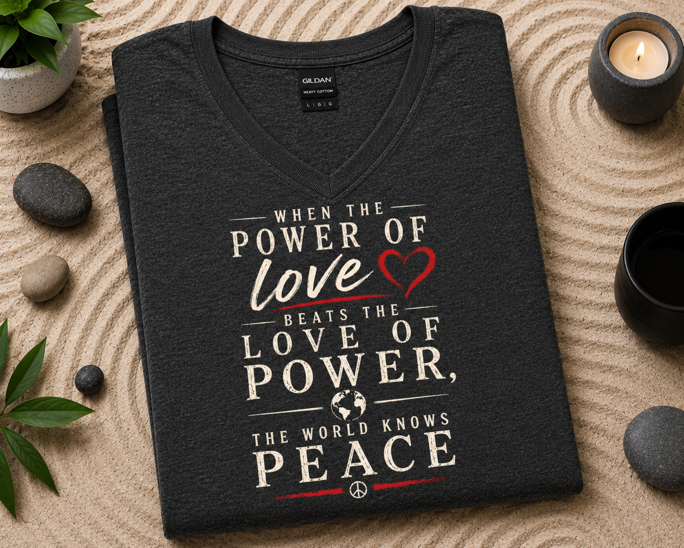 Power of Love Peace V-Neck Shirt