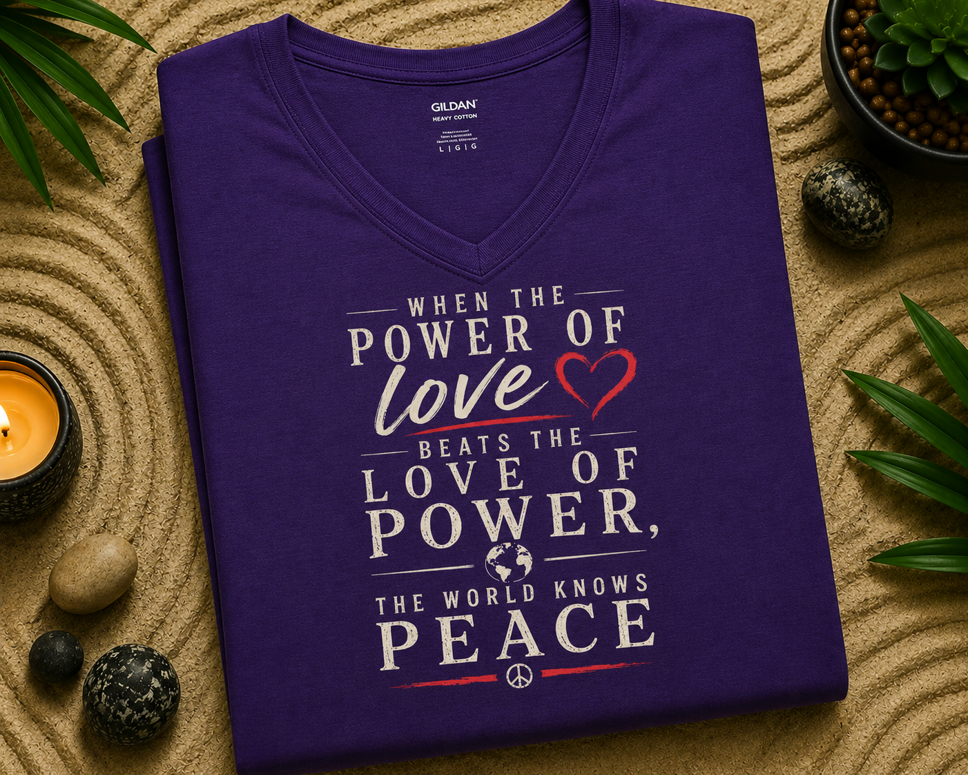 Power of Love Peace V-Neck Shirt