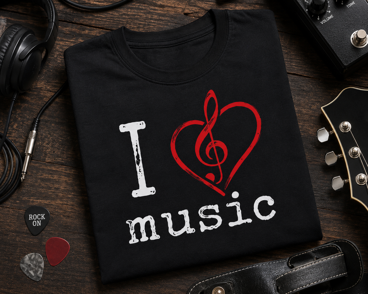 I Love Music Treble Clef Heart T-Shirt