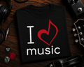 I Love Music Music Note Heart T-Shirt