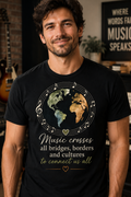 Music Crosses All Bridges Globe Tee