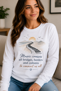 Music Crosses All Bridges Keyboard Long Sleeve Shirt