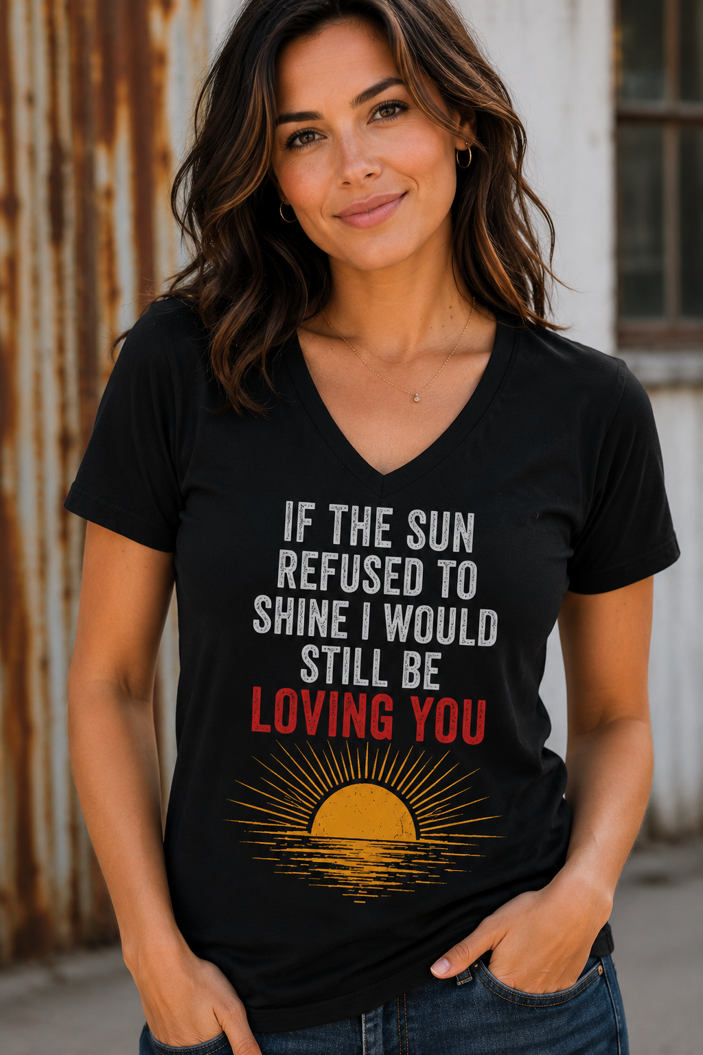 Nostalgia If the Sun Refused to Shine V-Neck Tee