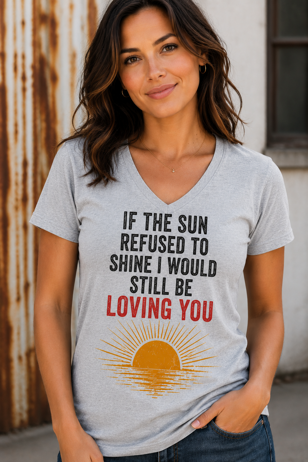 Nostalgia If the Sun Refused to Shine V-Neck Tee