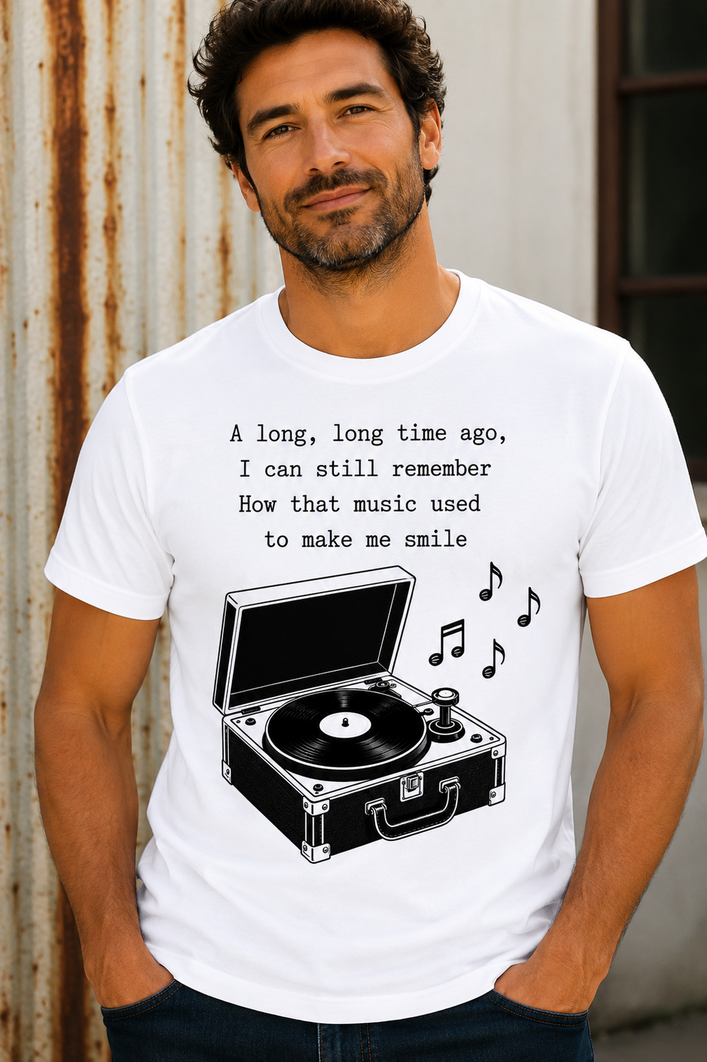 Nostalgia Music Made Me Smile Crew Neck Tee