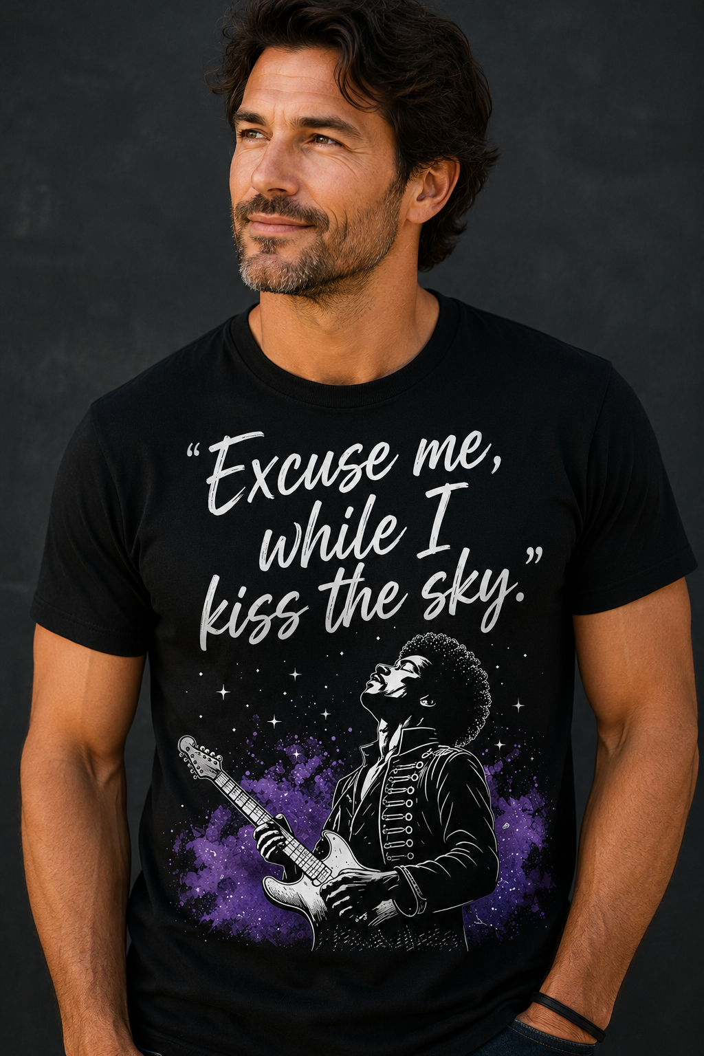 Nostalgia Excuse Me, While I Kiss the Sky Crew Neck Tee