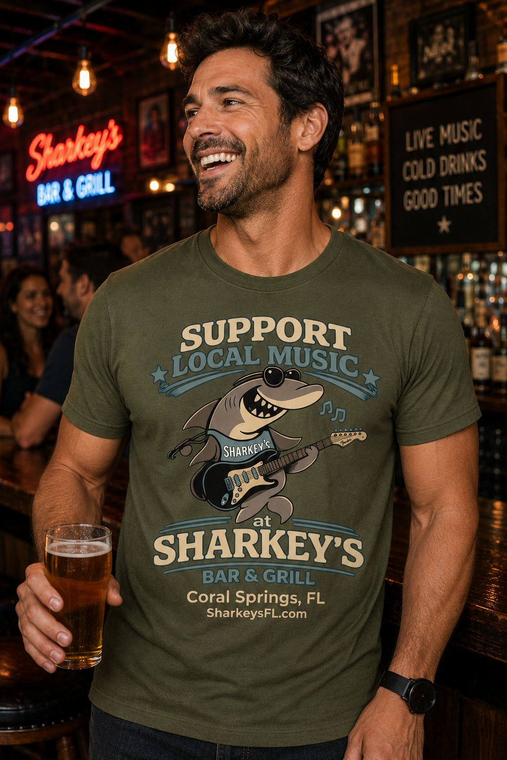 Sharkey's Support Local Music T-Shirt