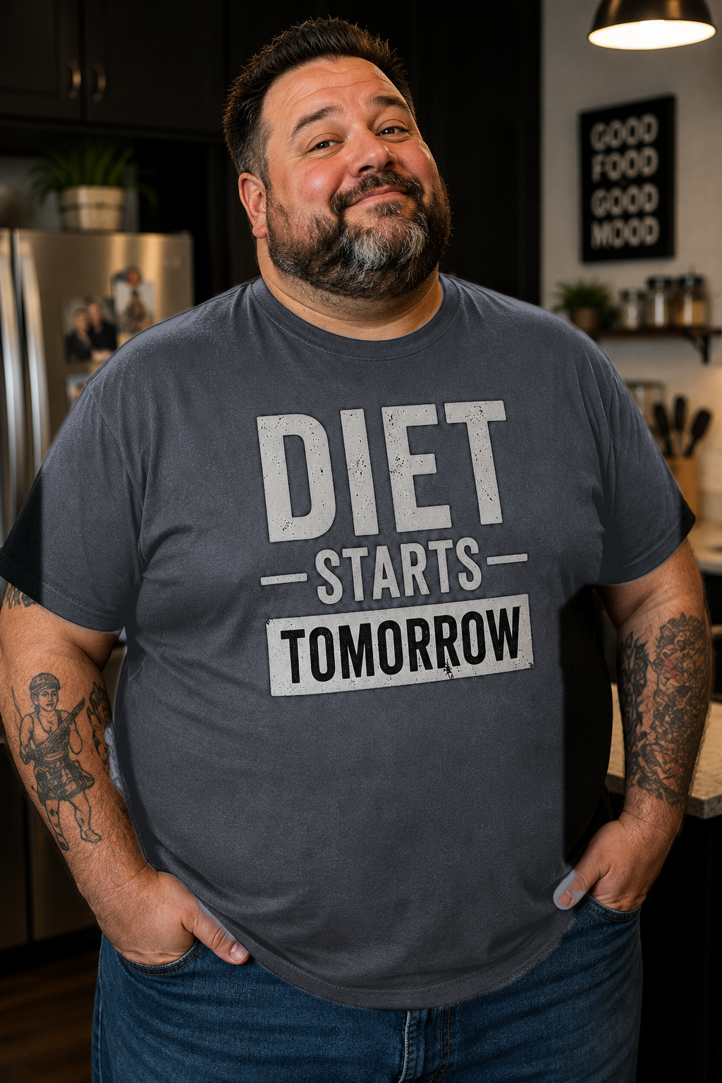 Diet Starts Tomorrow Crew Neck Tee