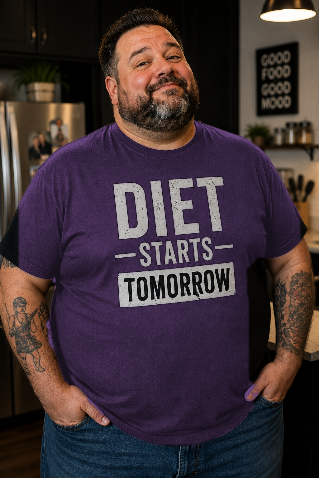 Diet Starts Tomorrow Crew Neck Tee