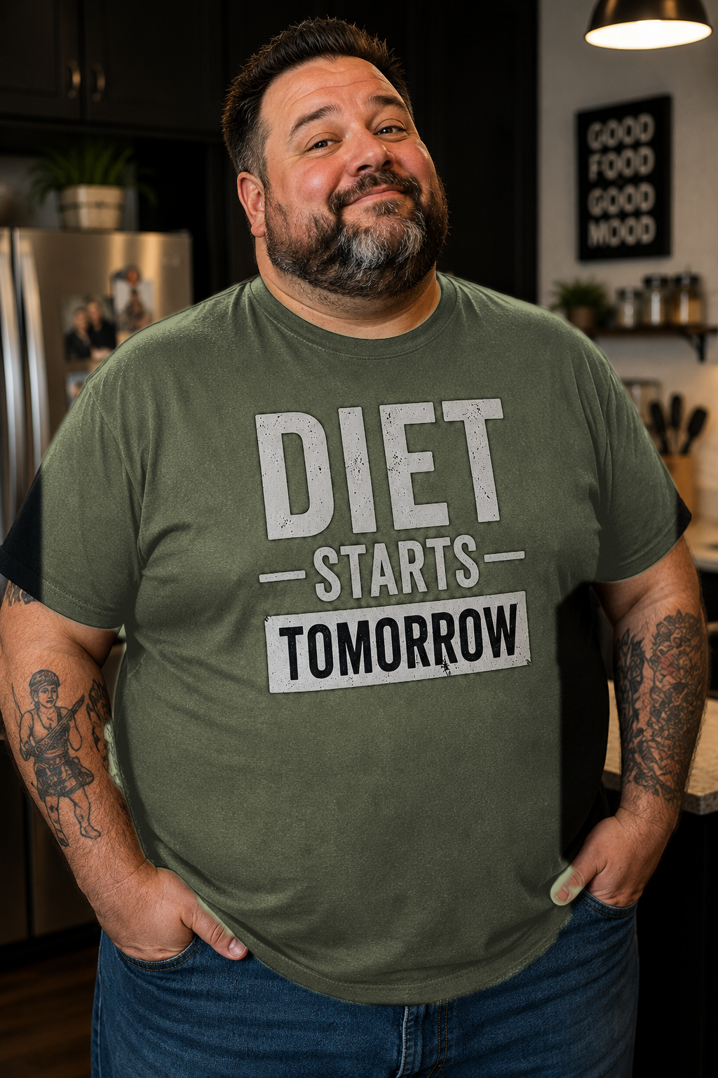 Diet Starts Tomorrow Crew Neck Tee