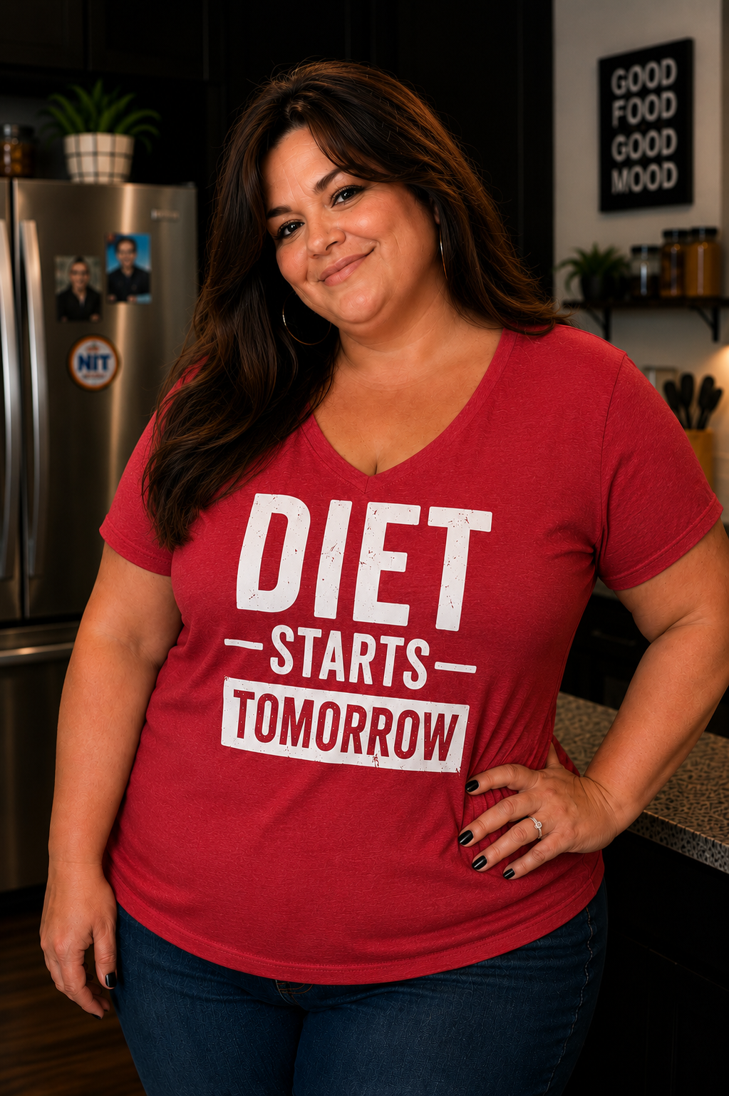 Diet Starts Tomorrow V-Neck Tee
