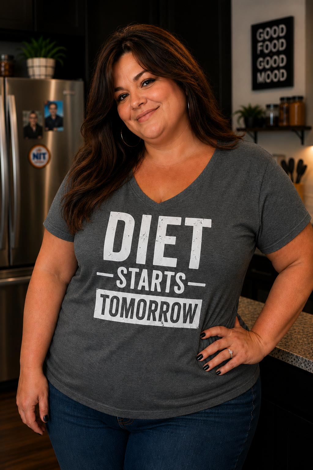 Diet Starts Tomorrow V-Neck Tee