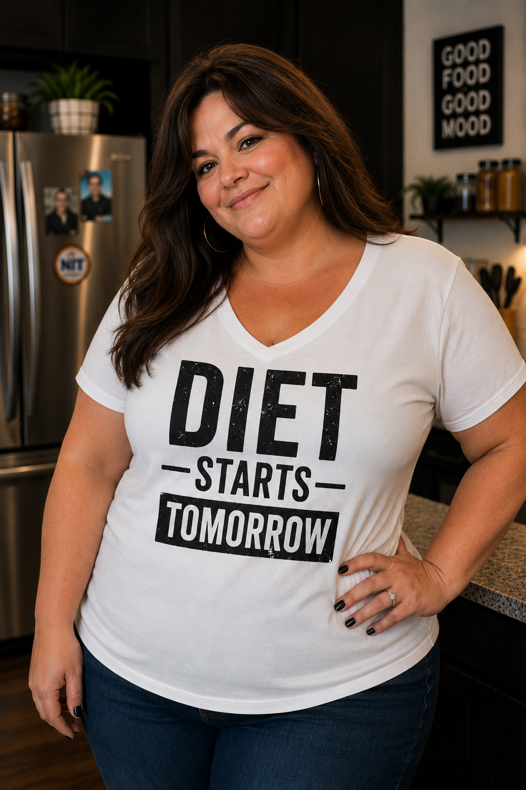 Diet Starts Tomorrow V-Neck Tee