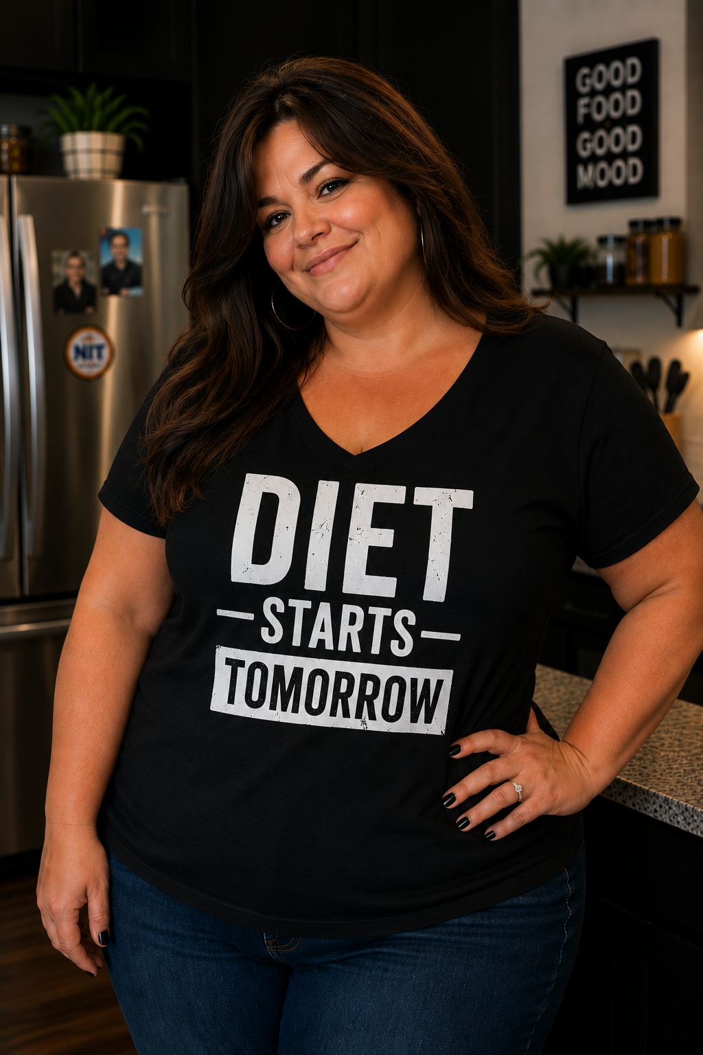 Diet Starts Tomorrow V-Neck Tee