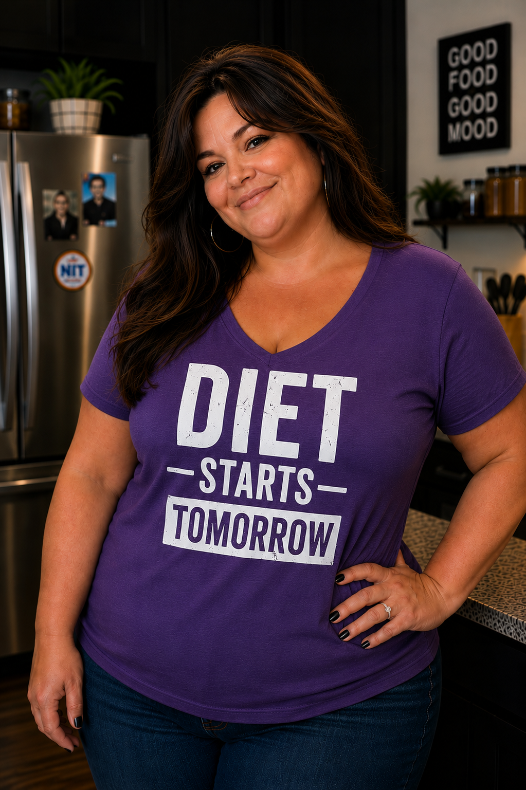 Diet Starts Tomorrow V-Neck Tee