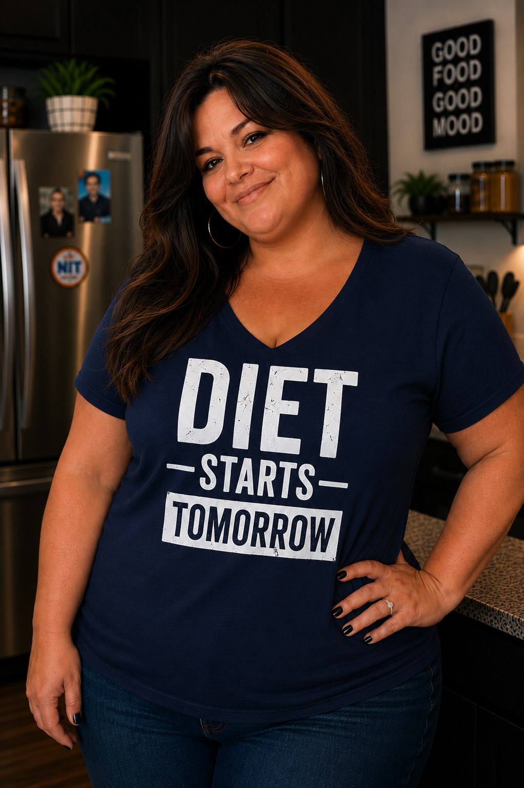 Diet Starts Tomorrow V-Neck Tee