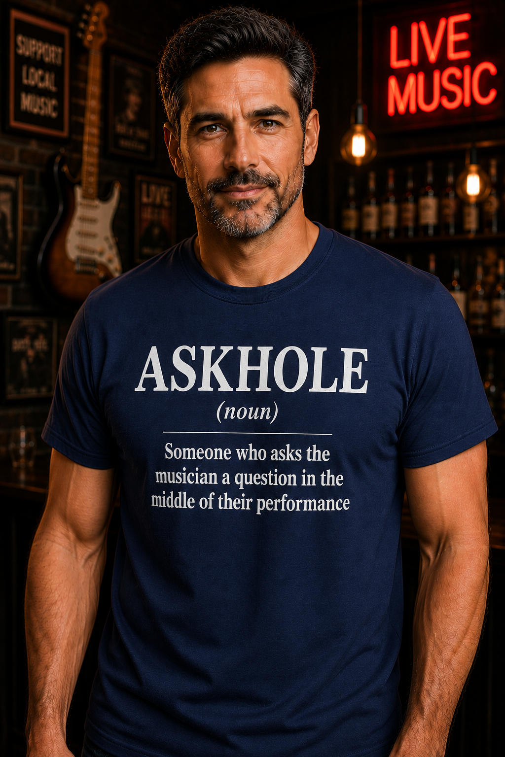 ASKHOLE Musician Humor Crew Neck Tee