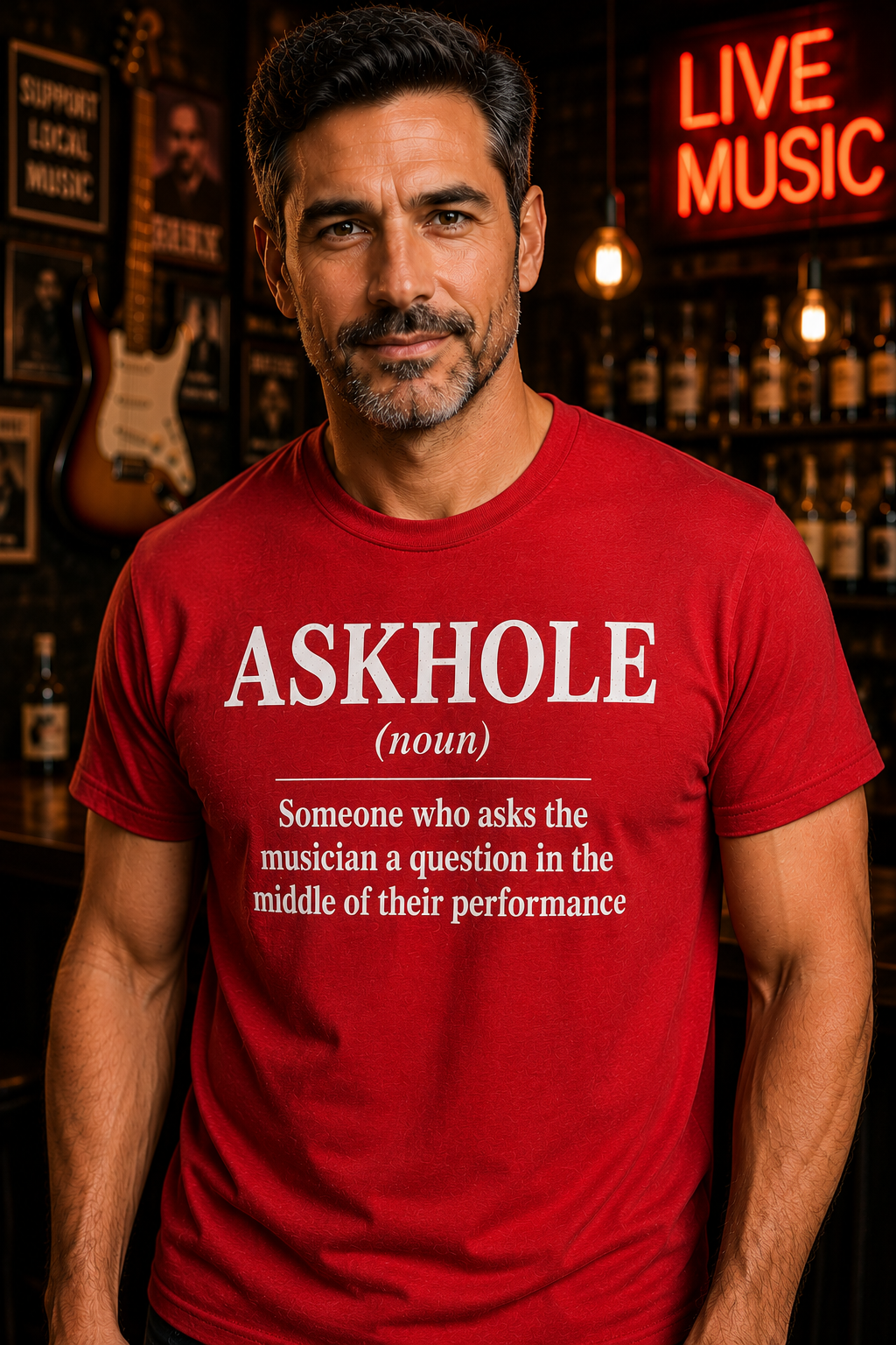 ASKHOLE Musician Humor Crew Neck Tee
