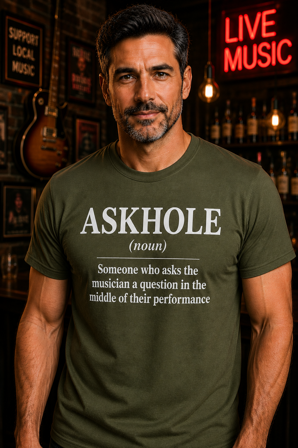 ASKHOLE Musician Humor Crew Neck Tee
