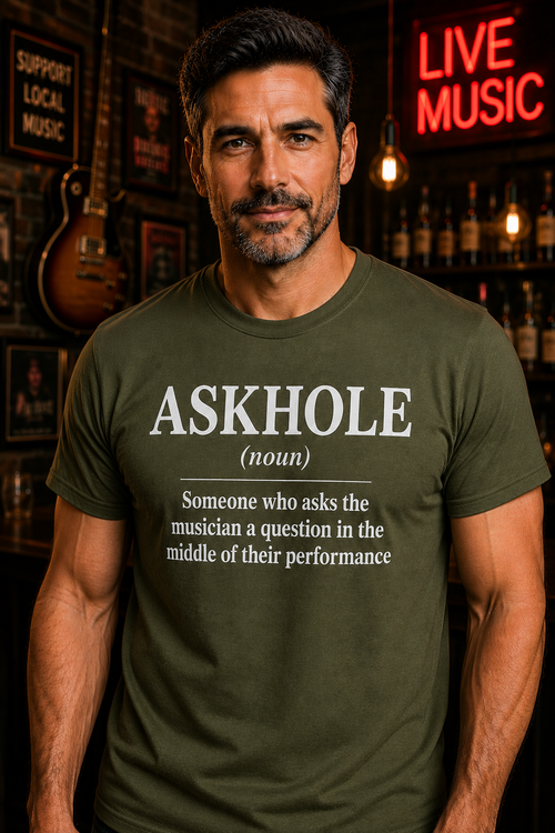 ASKHOLE Musician Humor Crew Neck Tee