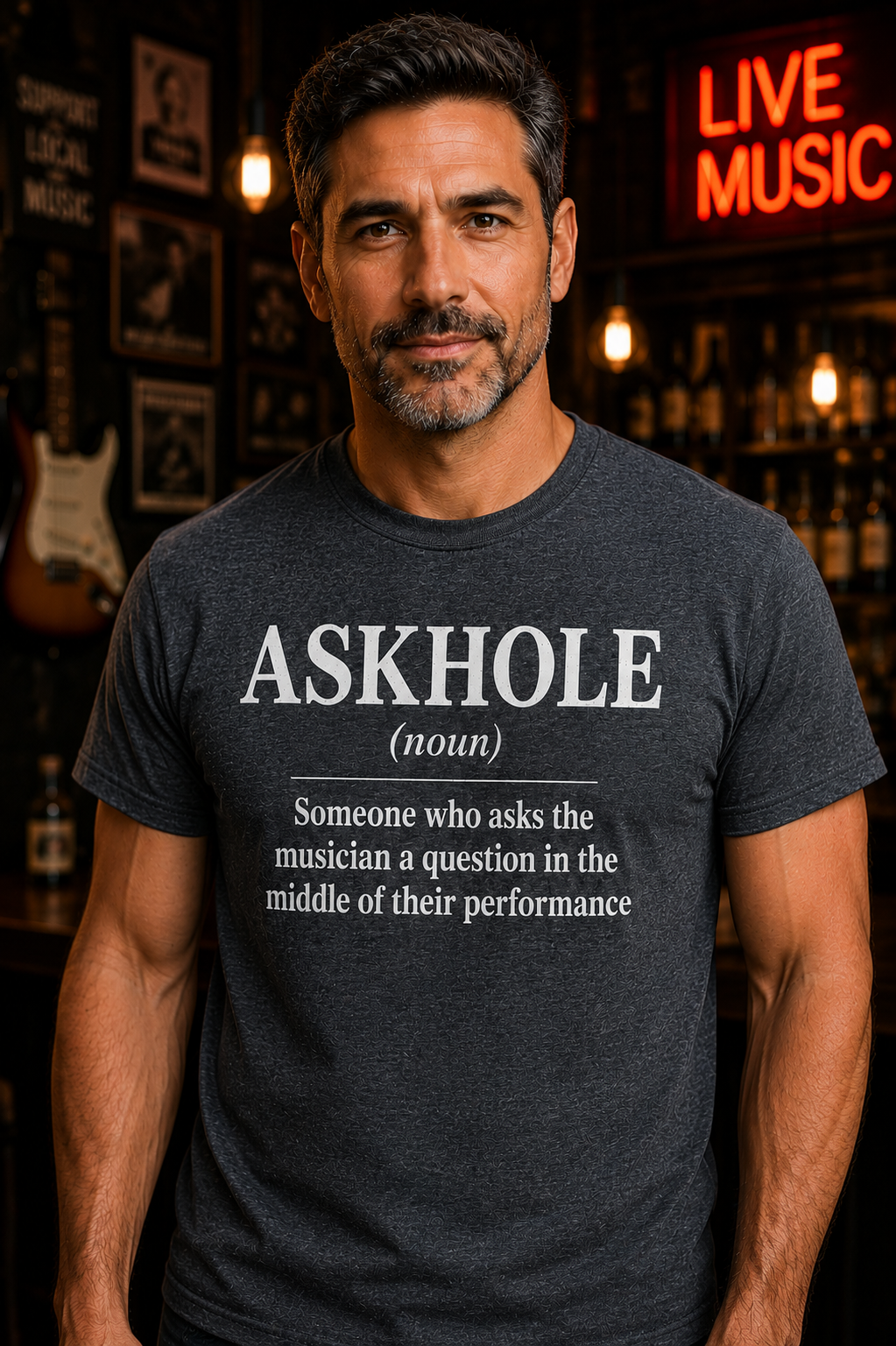 ASKHOLE Musician Humor Crew Neck Tee