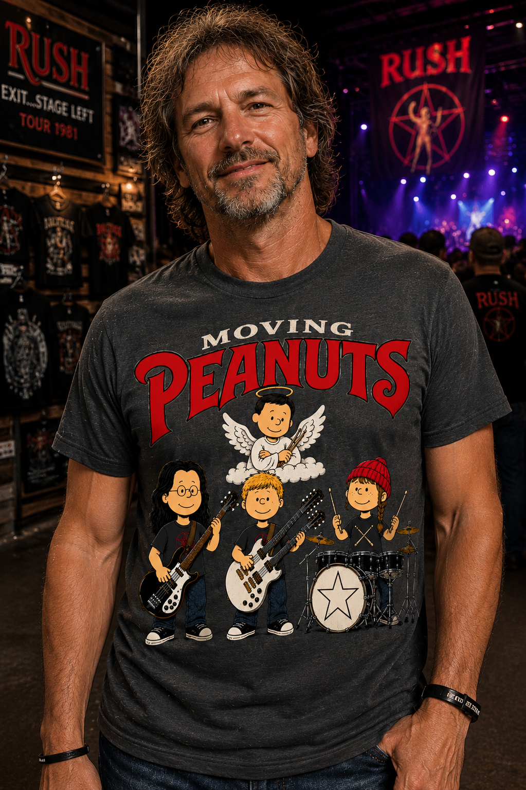 Moving Peanuts Tee | Rush-Inspired Progressive Rock Parody Shirt | Rushmore Collection