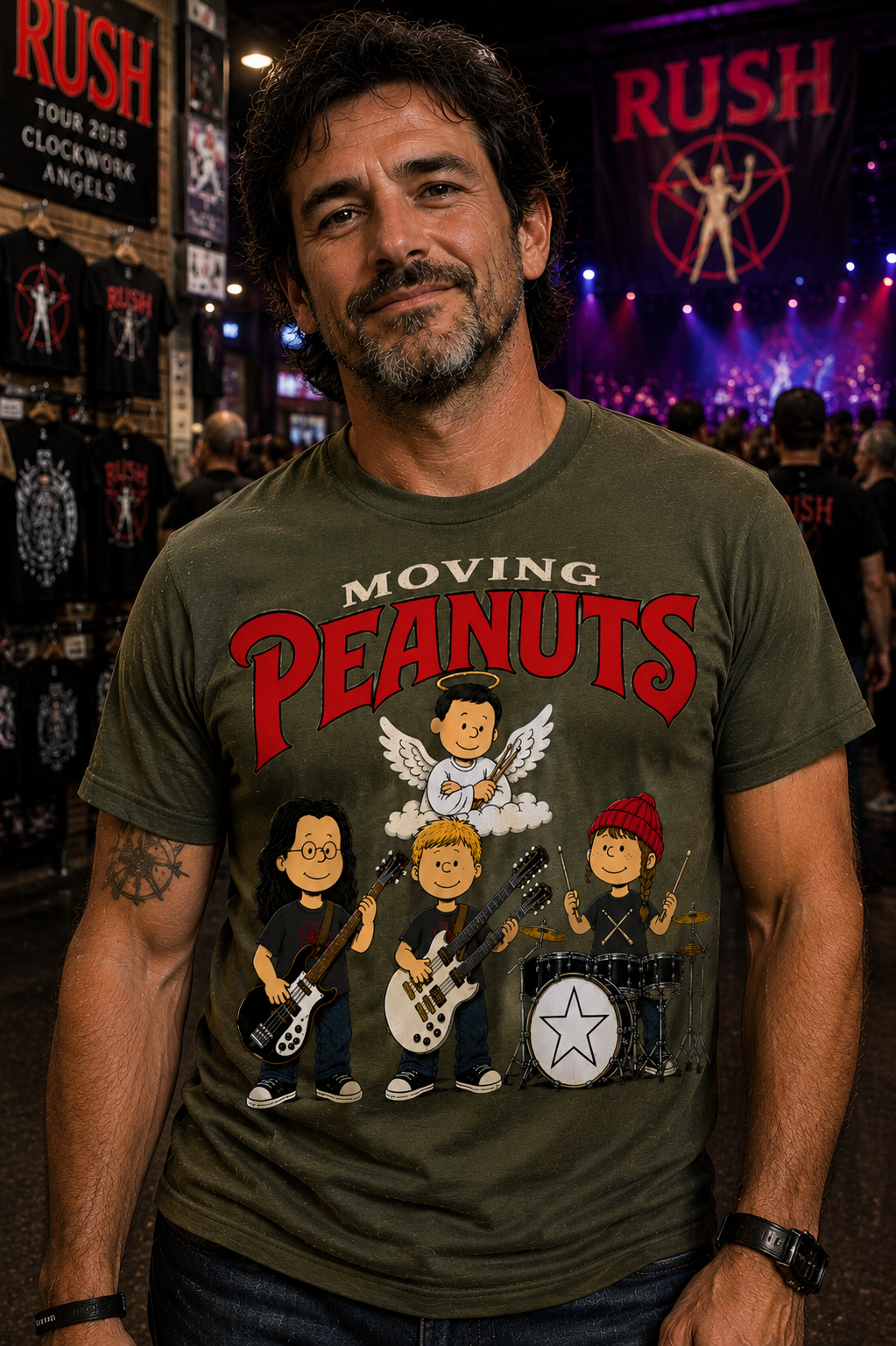 Moving Peanuts Tee | Rush-Inspired Progressive Rock Parody Shirt | Rushmore Collection